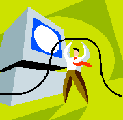 A man with a computer